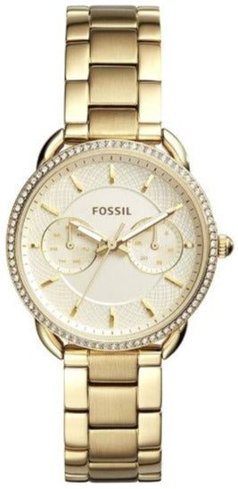 Fossil Tailor Gold Dial Gold Steel Strap Watch for Women - ES4263