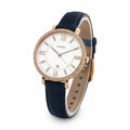 Fossil Jacqueline White Dial Blue Leather Strap Watch for Women - ES4291