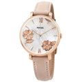 Fossil Jacqueline Mother of Pearl White Dial Pink Leather Strap Watch for Women - ES4671