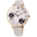 Fossil Jacqueline Mother of Pearl Dial White Leather Strap Watch for Women - ES4672