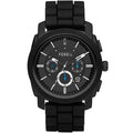 Fossil Machine Chronograph Black Dial Black Silicone Strap Watch for Men - FS4487