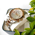 Fossil Perfect Boyfriend Mother of Pearl White Dial Two Tone Steel Strap Watch for Women - ES4135