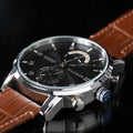 Tommy Hilfiger Kane Grey Dial Brown Leather Strap Watch for Men - 1710398