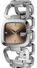 Gucci G Gucci Quartz Brown Dial Silver Steel Strap Watch For Women - YA125401