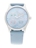 Gucci G Timeless Mother of Pearl Blue Dial Blue Leather Strap Watch For Women - YA1264124