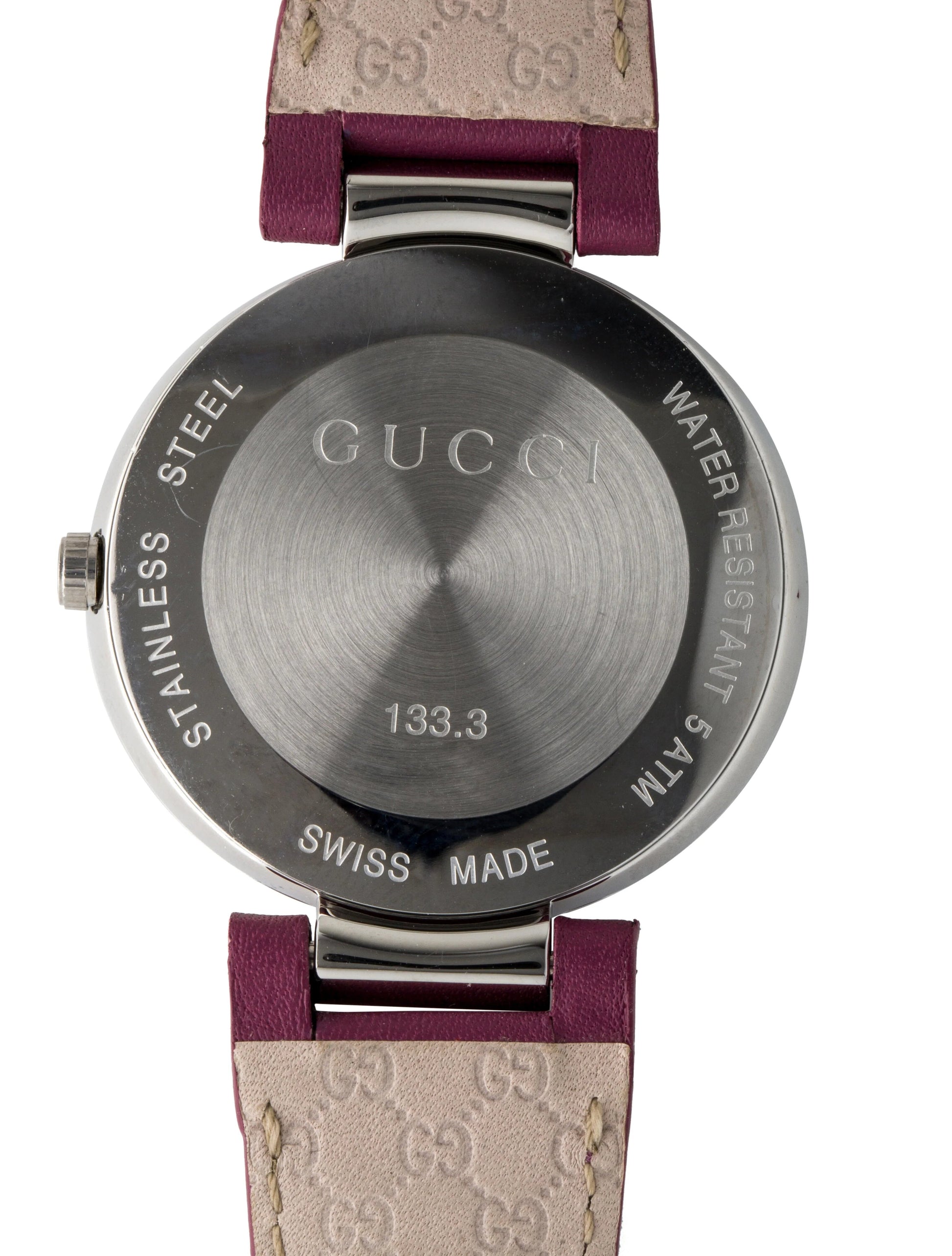 Gucci Interlocking G Quartz Red Dial Red Leather Strap Watch For Women - YA133321