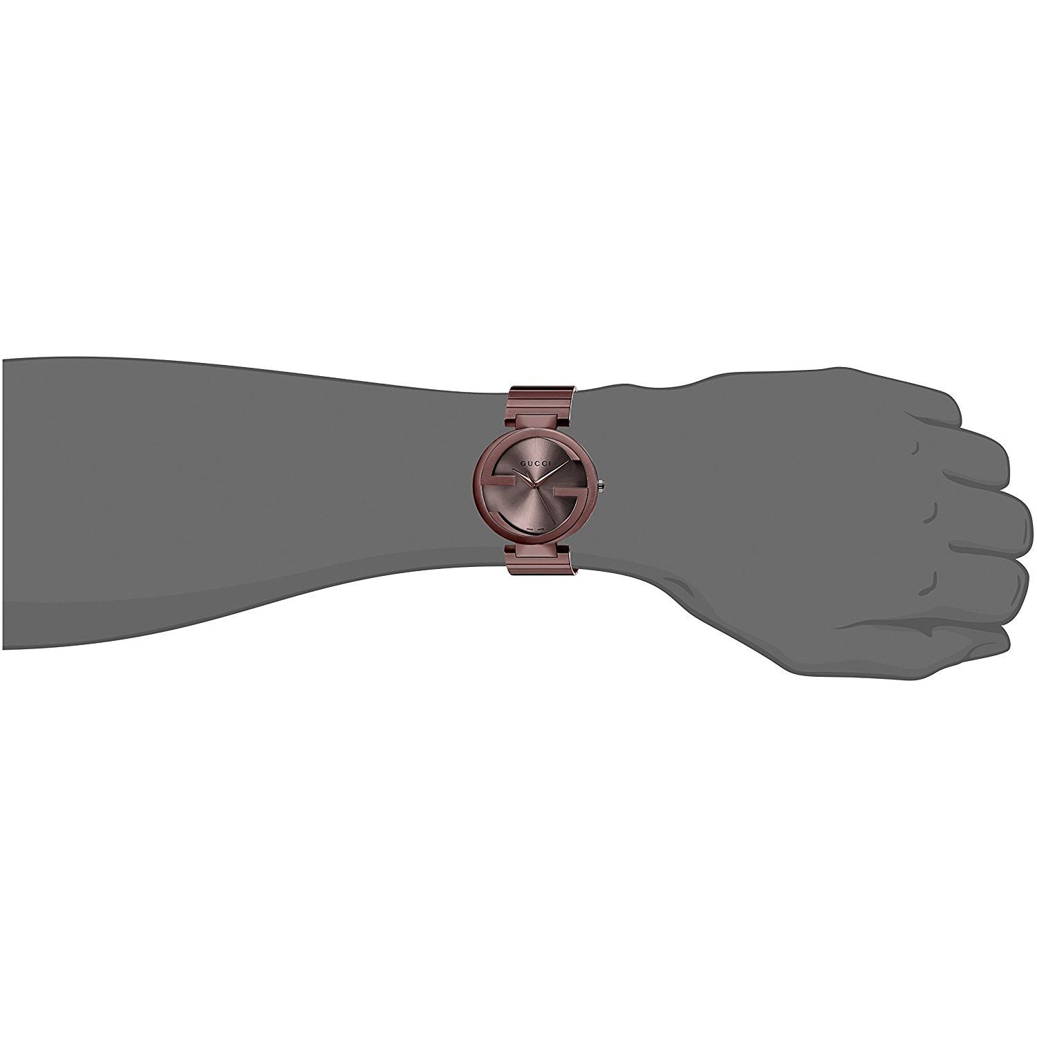 Gucci Interlocking G Quartz Brown Dial Brown Steel Strap Watch for Women -  YA133317