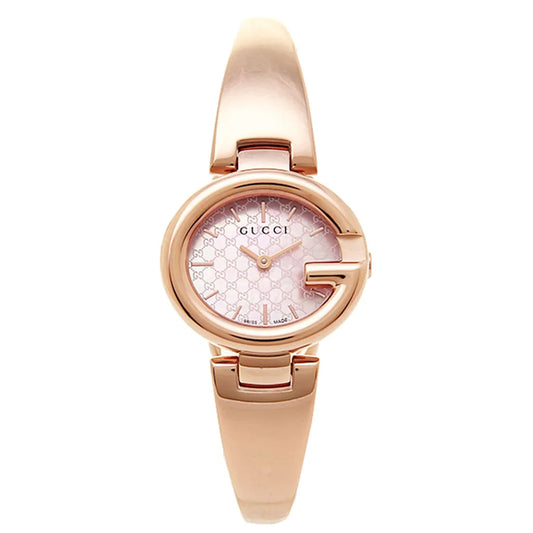 Gucci Guccisima Mother of Pearl White Dial Rose Gold Steel Strap Watch for Women - YA134512