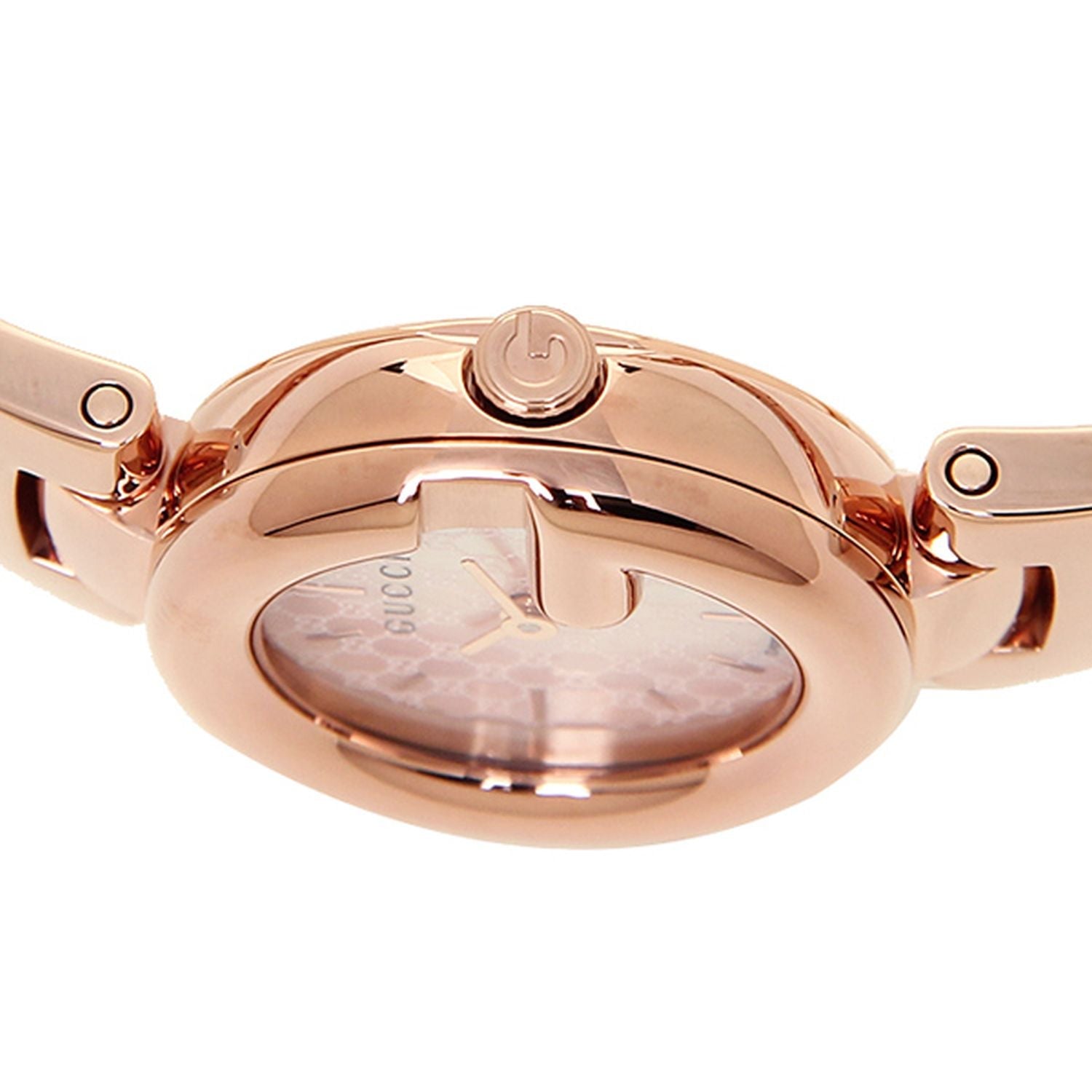 Gucci Guccisima Mother of Pearl White Dial Rose Gold Steel Strap Watch for Women - YA134512