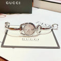 Gucci Horsebit Collection Diamonds Mother of Pearl White Dial Silver Steel Strap Watch For Women - YA139504