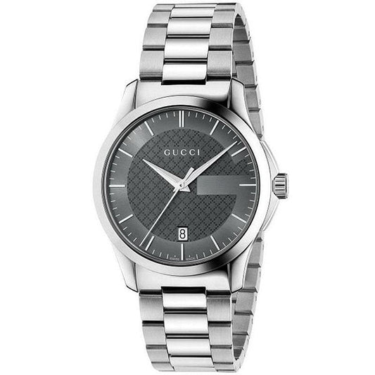 Gucci G Timeless Quartz Grey Dial Silver Steel Strap Watch For Men - YA126441