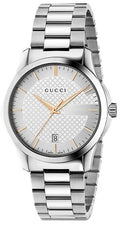 Gucci G Timeless Quartz Silver Dial Silver Steel Strap Unisex Watch - YA126442