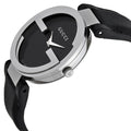 Gucci Interlocking G Black Dial Black Leather Strap Watch For Women - YA133301