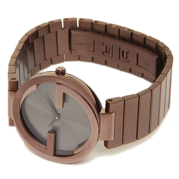 Gucci Interlocking G Quartz Brown Dial Brown Steel Strap Watch for Women -  YA133317