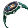 Gucci Dive Tiger Head Motif Green Dial Green Rubber Strap Watch For Men - YA136316