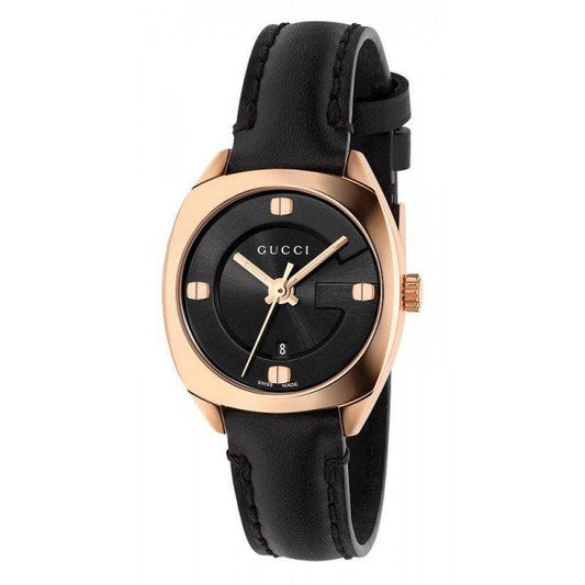 Gucci GG2570 Black Leather Black Dial Quartz Watch For Women - YA142509