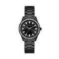 Guess Sparkler Diamonds Black Dial Black Steel Strap Watch for Women - GW0111L4