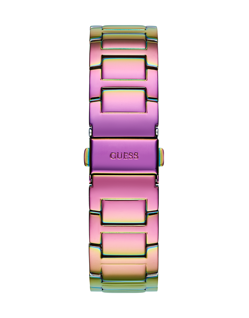 Guess Lady Frontier Diamonds Silver Dial Multicolor Steel Strap Watch for Women - GW0044L1