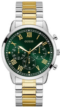 Guess Hendrix Green Dial Two Tone Steel Strap Watch For Men - GW0066G2