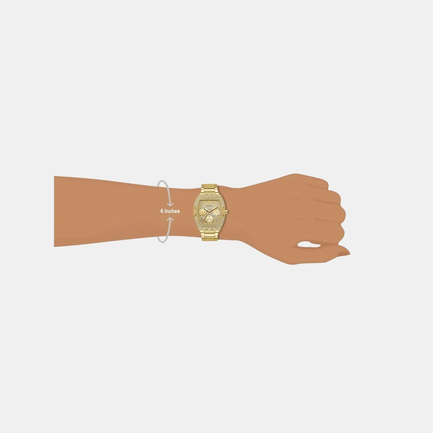 Guess Raven Diamonds Gold Dial Gold Steel Strap Watch for Women - GW0104L2