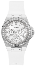 Guess Venus Diamonds White Dial White Rubber Strap Watch for Women - GW0118L3