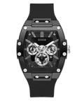 Guess Phoenix Multifunction Black Dial Black Rubber Strap Watch for Men - GW0203G3