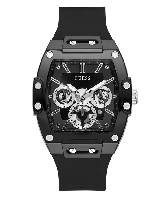 Guess Phoenix Multifunction Black Dial Black Rubber Strap Watch for Men - GW0203G3