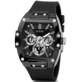 Guess Phoenix Multifunction Black Dial Black Rubber Strap Watch for Men - GW0203G3