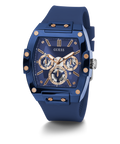 Guess Phoenix Multifunction Blue Dial Blue Rubber Strap Watch for Men - GW0203G7