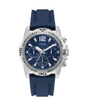 Guess Commander Blue Dial Blue Rubber Strap Watch for Men - GW0211G1