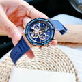 Guess Momentum Chronograph Blue Dial Blue Rubber Strap Watch for Men - GW0263G2