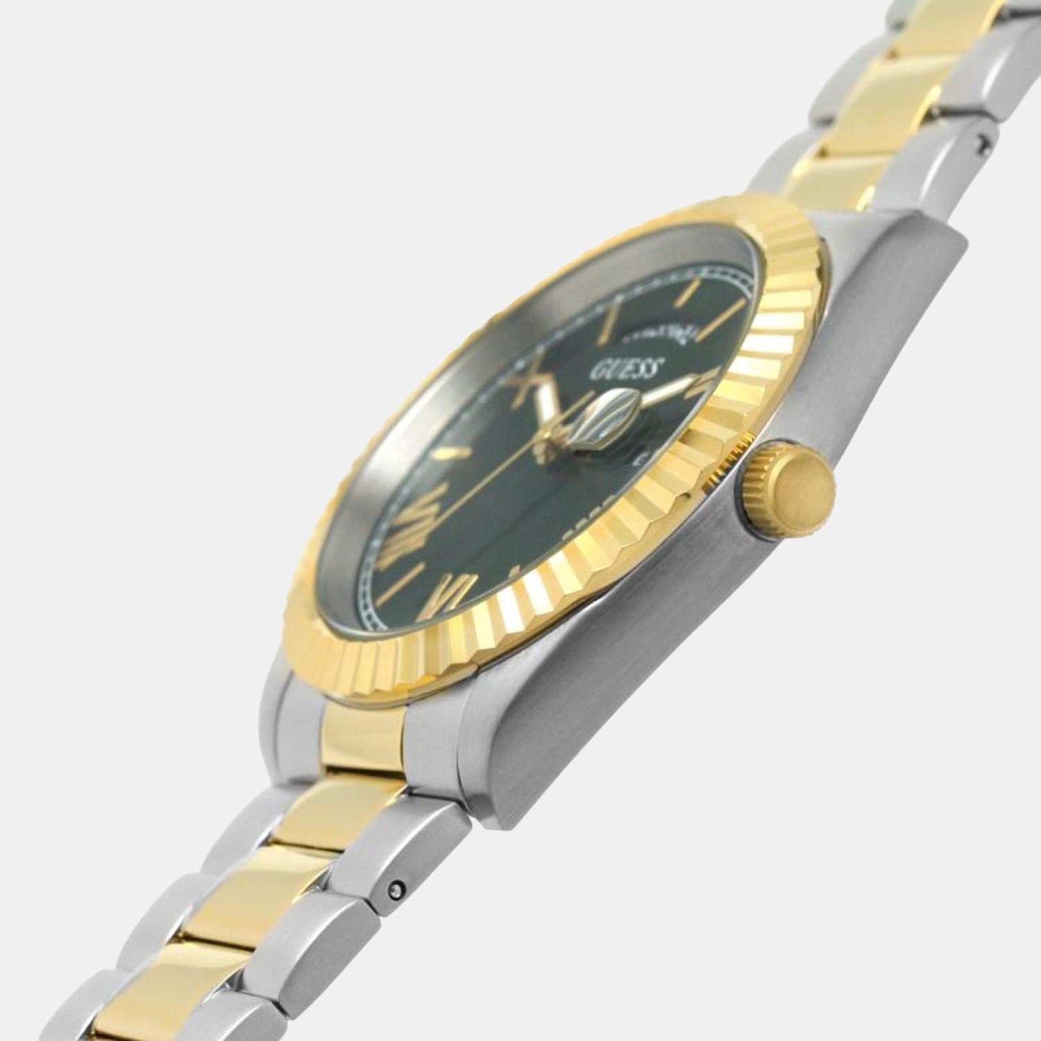 Guess Connoisseur Green Dial Two Tone Steel Strap Watch for Men - GW0265G8