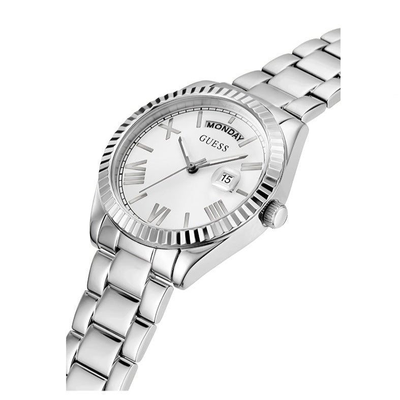 Guess Luna Silver Dial Silver Steel Strap Watch for Women - GW0308L1