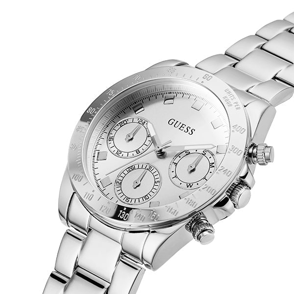 Guess Eclipse Multi Function Silver Dial Silver Steel Strap Watch for Women - GW0314L1