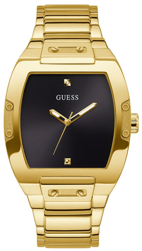 Guess Phoenix Black Dial Gold Steel Strap Watch for Men - GW0387G2