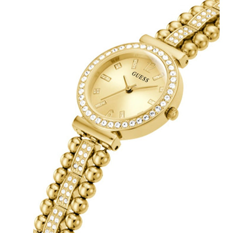 Guess Gala Diamonds Gold Dial Gold Steel Strap Watch for Women - GW0401L2