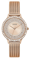 Guess Soiree Diamonds Rose Gold Dial Rose Gold Mesh Bracelet Watch for Women - GW0402L3