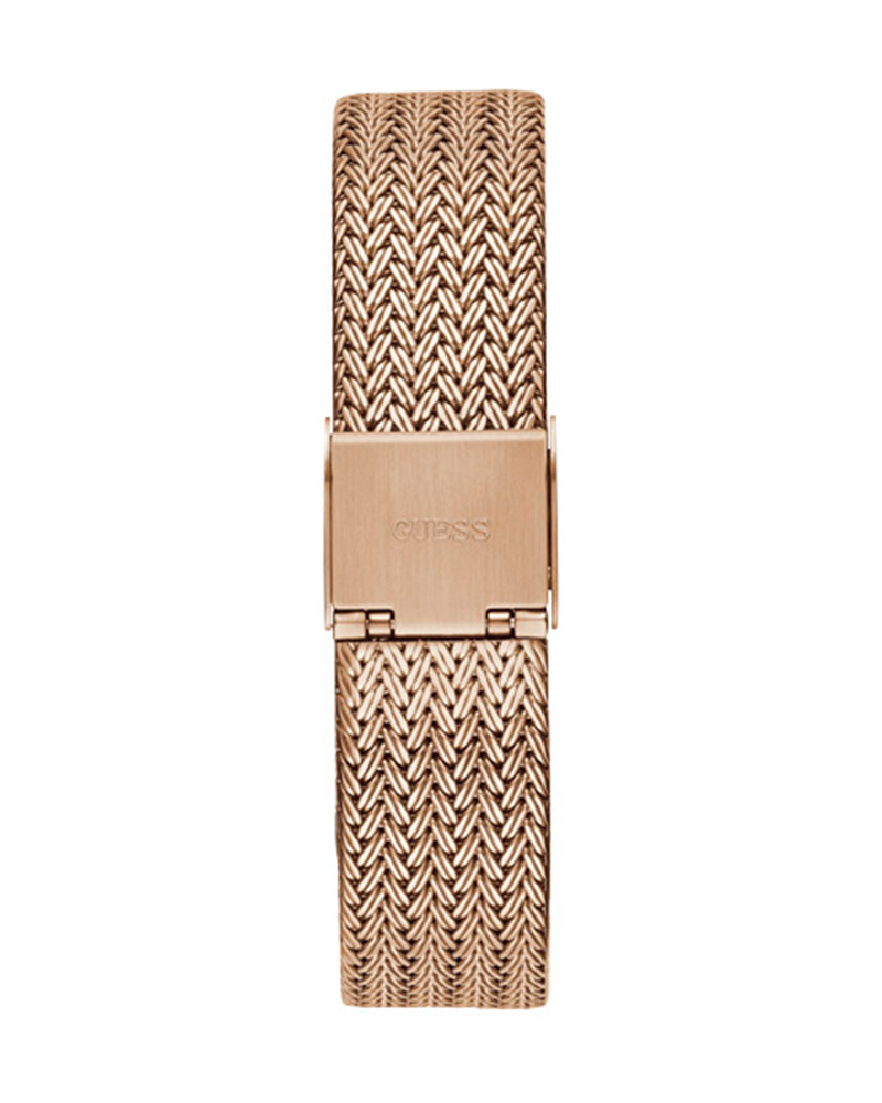 Guess Soiree Diamonds Rose Gold Dial Rose Gold Mesh Bracelet Watch for Women - GW0402L3