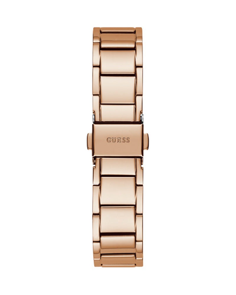 Guess Solstice Diamonds Rose Gold Dial Rose Gold Steel Strap Watch for Women - GW0403L3