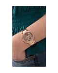 Guess Solstice Diamonds Rose Gold Dial Rose Gold Steel Strap Watch for Women - GW0403L3