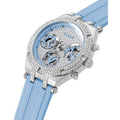 Guess Heiress Diamonds Blue Dial Blue Rubber Strap Watch for Women - GW0407L1