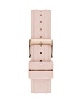 Guess Heiress Diamonds Rose Gold Dial Pink Rubber Strap Watch for Women - GW0407L3