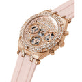 Guess Heiress Diamonds Rose Gold Dial Pink Rubber Strap Watch for Women - GW0407L3