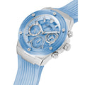 Guess Athena Active Life Clear White Dial Blue Rubber Strap Watch for Women - GW0409L1