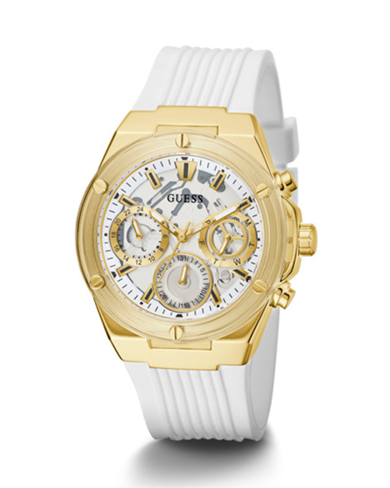 Guess Athena White Dial White Rubber Strap Watch for Women - GW0409L2