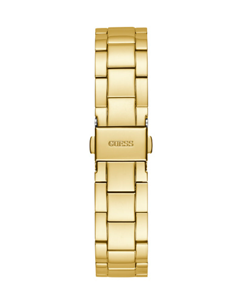 Guess Crown Jewel Diamonds White Dial Gold Steel Strap Watch for Women - GW0410L2