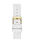 Guess Crown Jewel Multifunction Diamonds White Dial White Leather Strap Watch for Women - GW0411L1