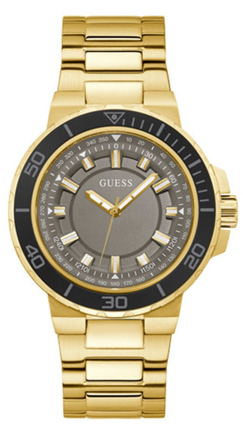 Guess Track Grey Dial Gold Steel Strap Watch for Men - GW0426G2