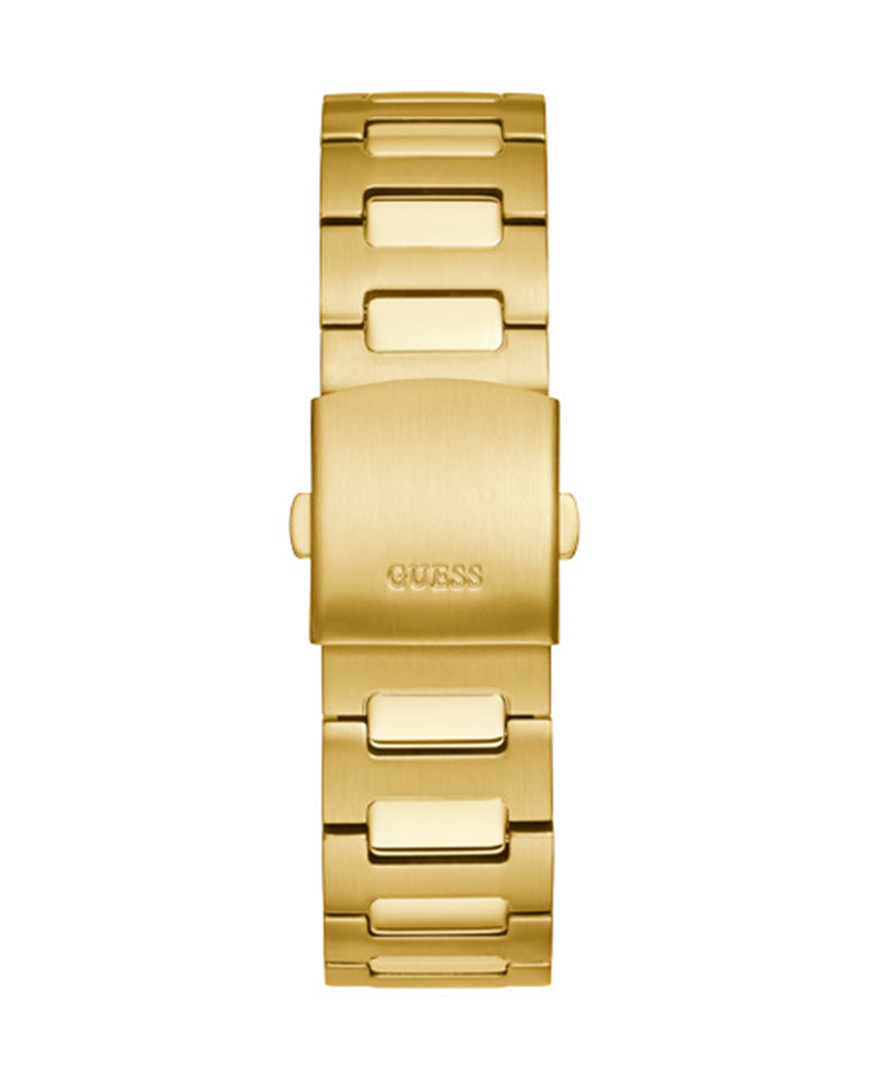 Guess Scope Quartz Black Dial Gold Steel Strap Watch for Men - GW0427G2