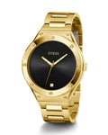 Guess Scope Quartz Black Dial Gold Steel Strap Watch for Men - GW0427G2